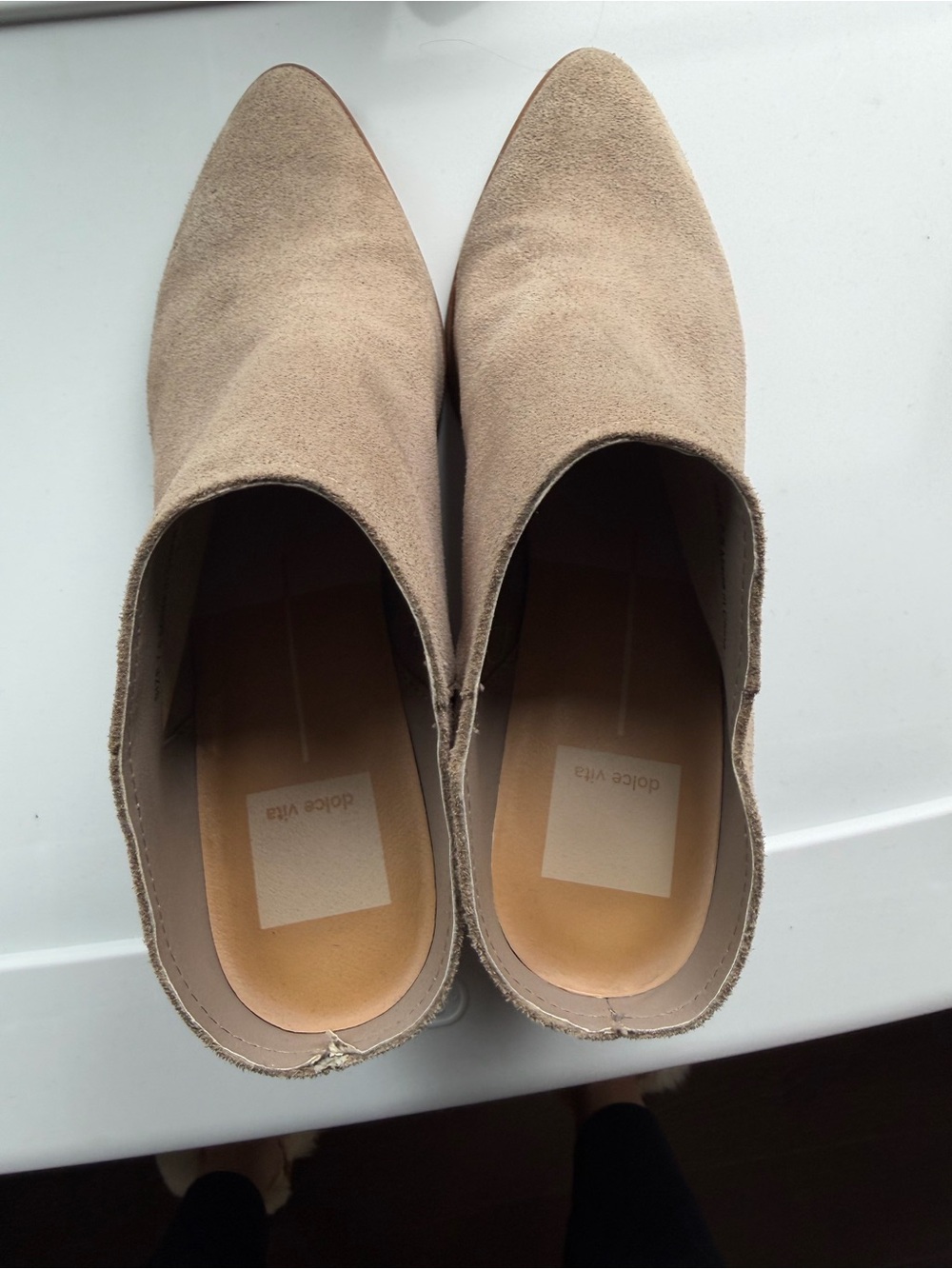 Dolce Vita Beige Suede Pointed Mule